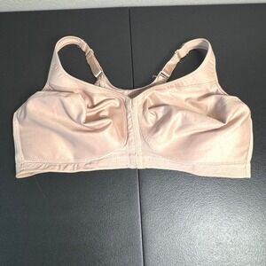 Glamorise MagicLift‎ Wirefree Posture Front Closure Full Coverage Bra Beige 44DD